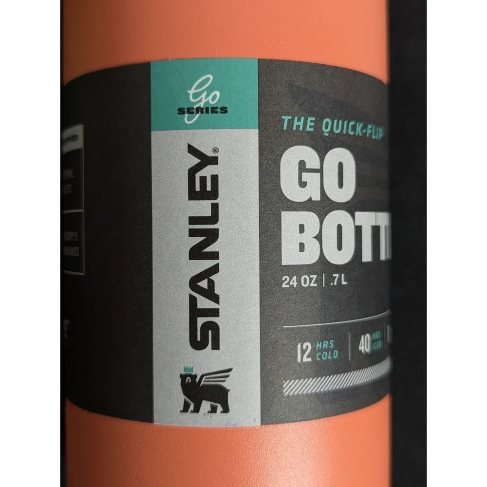 Stanley Quick Flip Go Bottle 24oz Stainless Steel Tumbler Flip-Lid peach coral - Picture 9 of 12